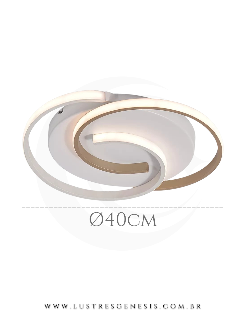 Lustre Plafon Moderno LED DCX02905 Dourado Silicone 40x40cm Bivolt, Mesa Sala de Jantar, Quarto Casal, Cozinha, Banheiro, Sala de Estar